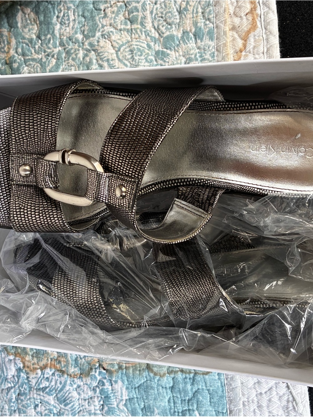 Calvin Klein Metallic Bronze-Strap Dress Sandals brand new size 9